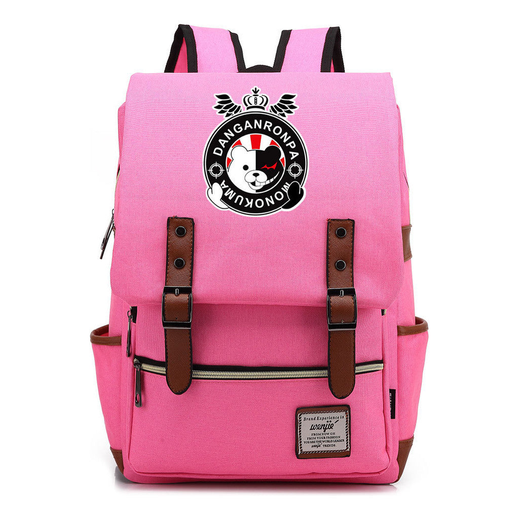 Printed Teenage Student Backpack For Men And Women With Casual Belt Buckle Classic Backpack