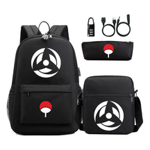 Naruto Usb Password Lock Student Backpack Three Piece Set Backpack Set