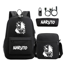 Naruto Usb Password Lock Student Backpack Three Piece Set For Boys And Girls Backpack Set
