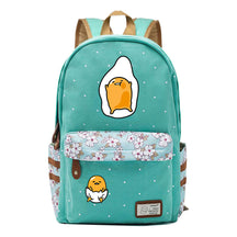 Cartoon Lazy Egg Printed Youth Student School Bag Fragmented Flower Boys And Girls Backpack