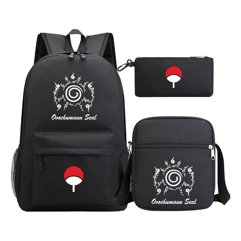 Anime Naruto Starry Sky Youth School Bag Three Piece Set For Men And Women Backpack Set