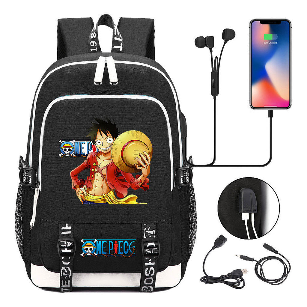 Anime Pirate Wang Lufei Youth Student School Bag Usb Men's And Women's Leisure Backpack