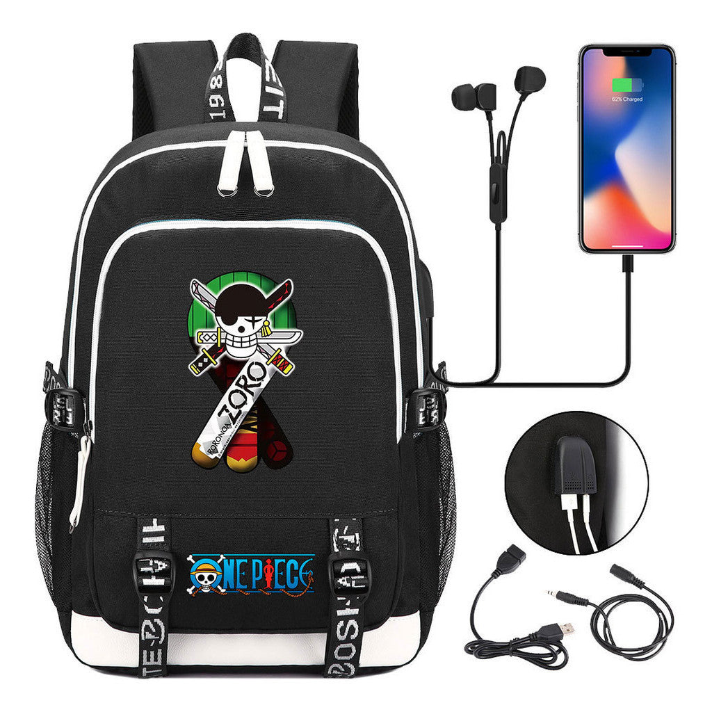 Anime Pirate Wang Lufei Youth Student School Bag Usb Men's And Women's Leisure Backpack