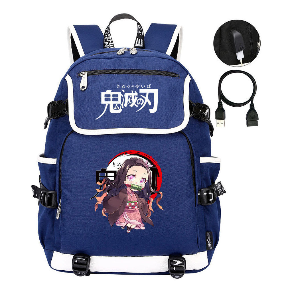 Anime Cartoon Usb Youth Student Backpack For Men And Women Leisure Backpack