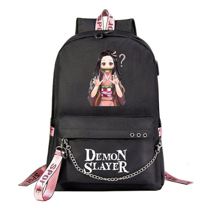 Cartoon Ribbon Youth Student School Bag Men's And Women's Leisure Travel Backpack