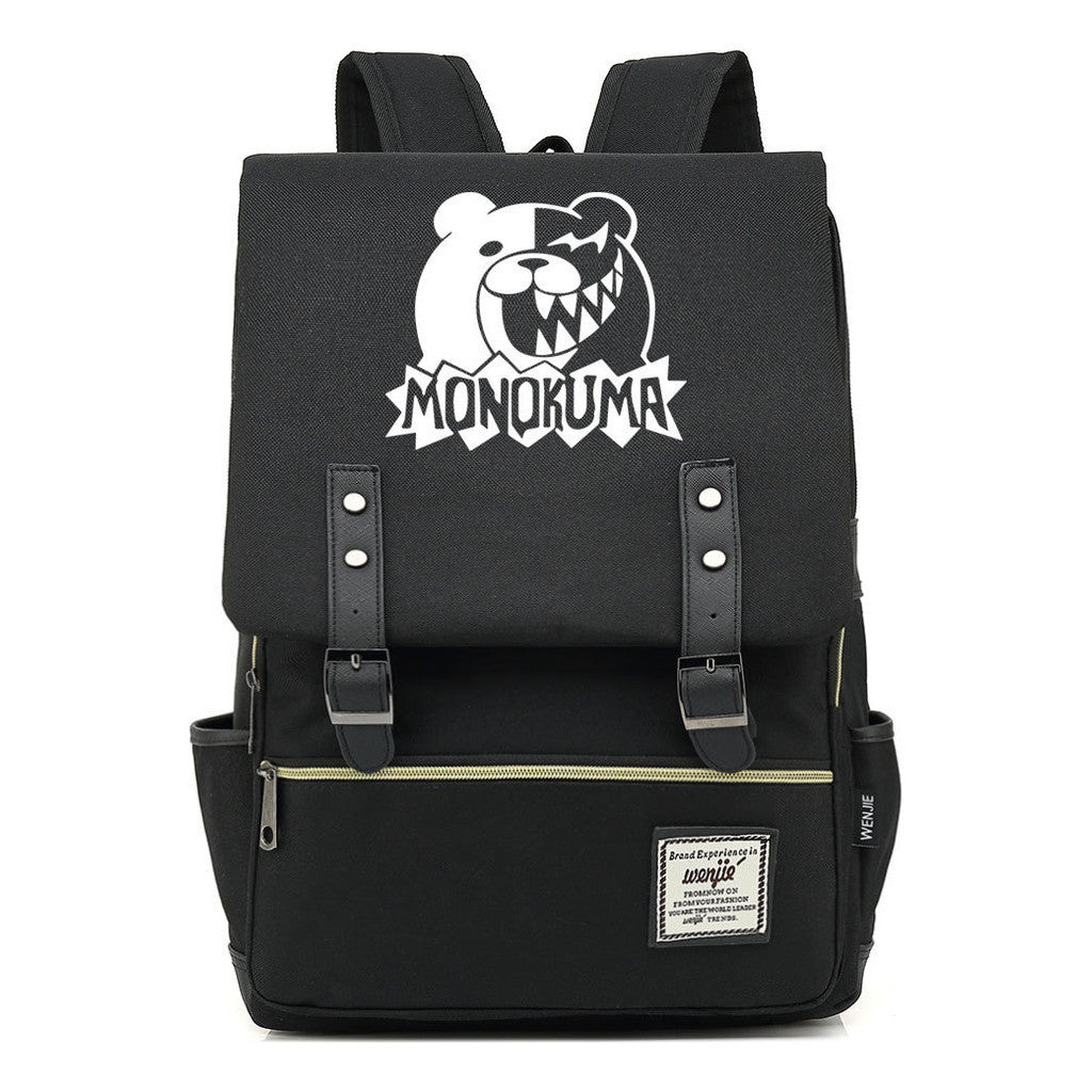 Printed Teenage Student Backpack For Men And Women With Casual Belt Buckle Classic Backpack