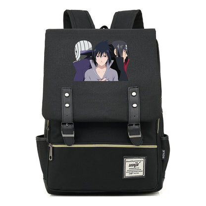 Naruto Printed Teenage Student Backpack, Casual Belt Buckle, Classic Backpack