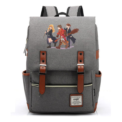 School Of Witchcraft And Wizardry Printed Youth Student School Bag Casual Belt Buckle Classic Backpack