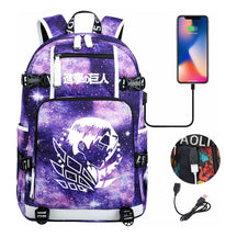 The Giant Of Manga Attack Usb Youth Student Backpack For Men And Women's Leisure Travel Backpack