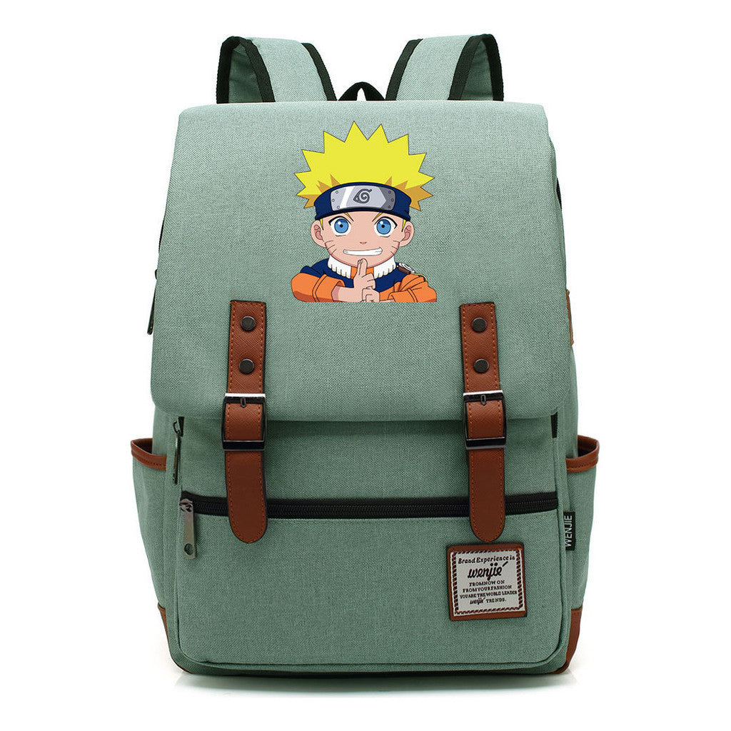 Naruto Printed Teenage Student Backpack For Men And Women, Casual Belt Buckle, Classic Backpack 38*27*12.5cm