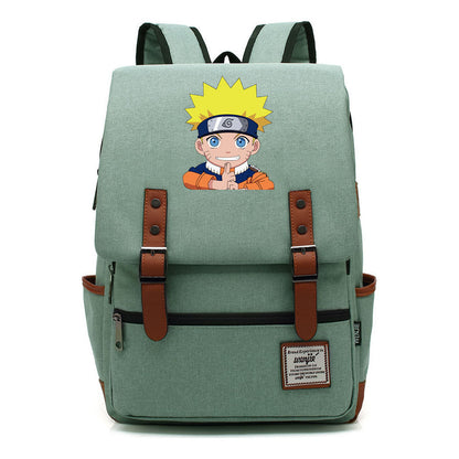 Naruto Printed Teenage Student Backpack For Men And Women, Casual Belt Buckle, Classic Backpack 38*27*12.5cm