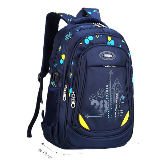 Student Male Splash Proof And Load Reducing Children's Backpack Nylon Backpack