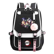 Cartoon Fashion Usb Youth Student Backpack Boy's And Girl's Leisure Ribbon Flip Backpack