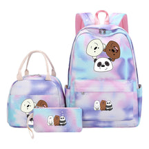 Cartoon Cute Three Cheap Bear Student Backpack Lunch Bag Three Piece Set Backpack Set