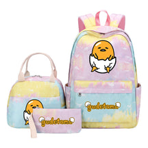 Egg Green Manga Student Girls School Bag Lunch Bag Three Piece Set Backpack Set