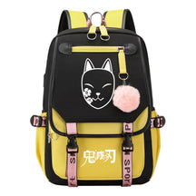 Cartoon Fashion Usb Youth Student School Bag Casual Ribbon Flip Backpack