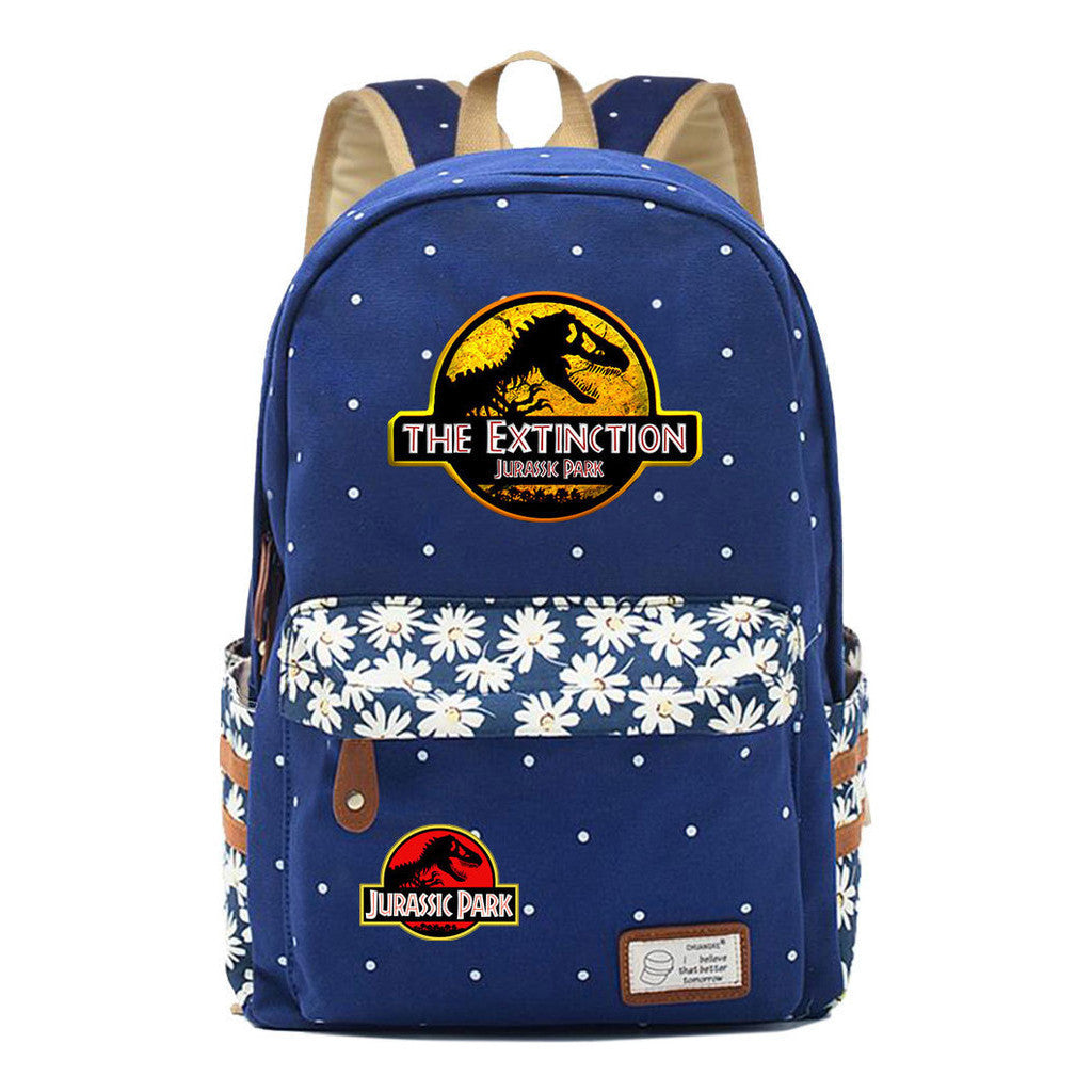 Jurassic Park Dinosaur Printed Student Backpack Leisure Backpack