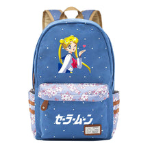 Anime Peripheral Beautiful Girl Warrior Student Backpack, Floral Casual Backpack