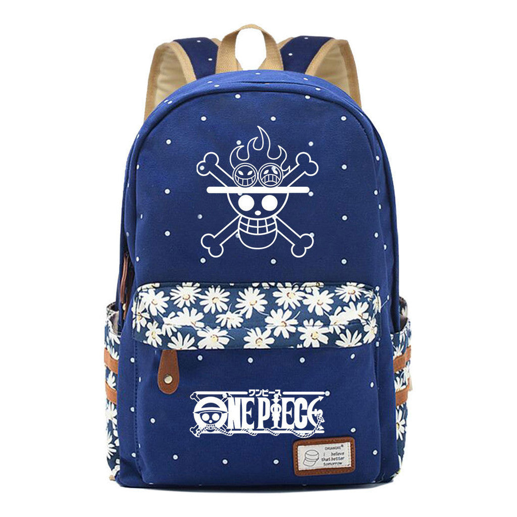 Anime Pirate Wang Lufei Printed Youth Student School Bag Fragmented Flower Men's And Women's Leisure Backpack