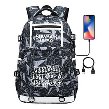 Strange Story Printed Usb Youth Student Backpack For Men And Women's Leisure Travel Backpack