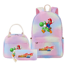 Super Mario Youth Student Girls School Bag Lunch Bag Three Piece Backpack Set
