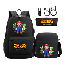 Usb Password Lock Youth Student Backpack Three Piece Set For Men And Women Backpacks