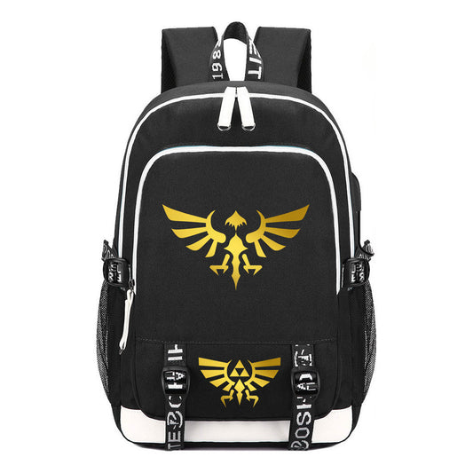 Golden Usb Youth Student Backpack For Leisure Sports Backpack
