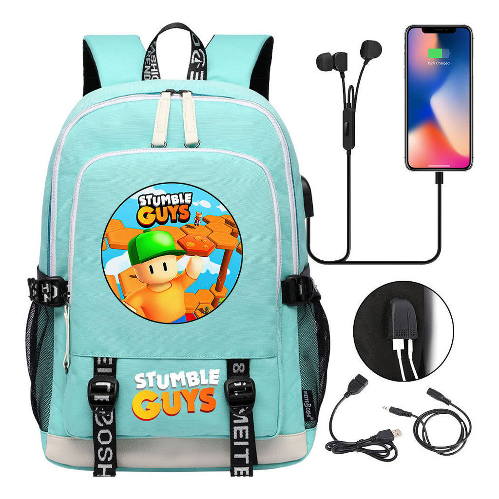 Printed Youth School Bag Usb Casual Backpack Travel Backpack