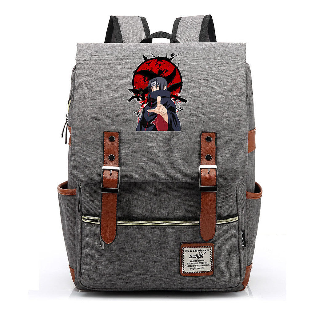 Naruto Printed Student Backpack For Men And Women, Casual Belt Buckle, Classic Backpack