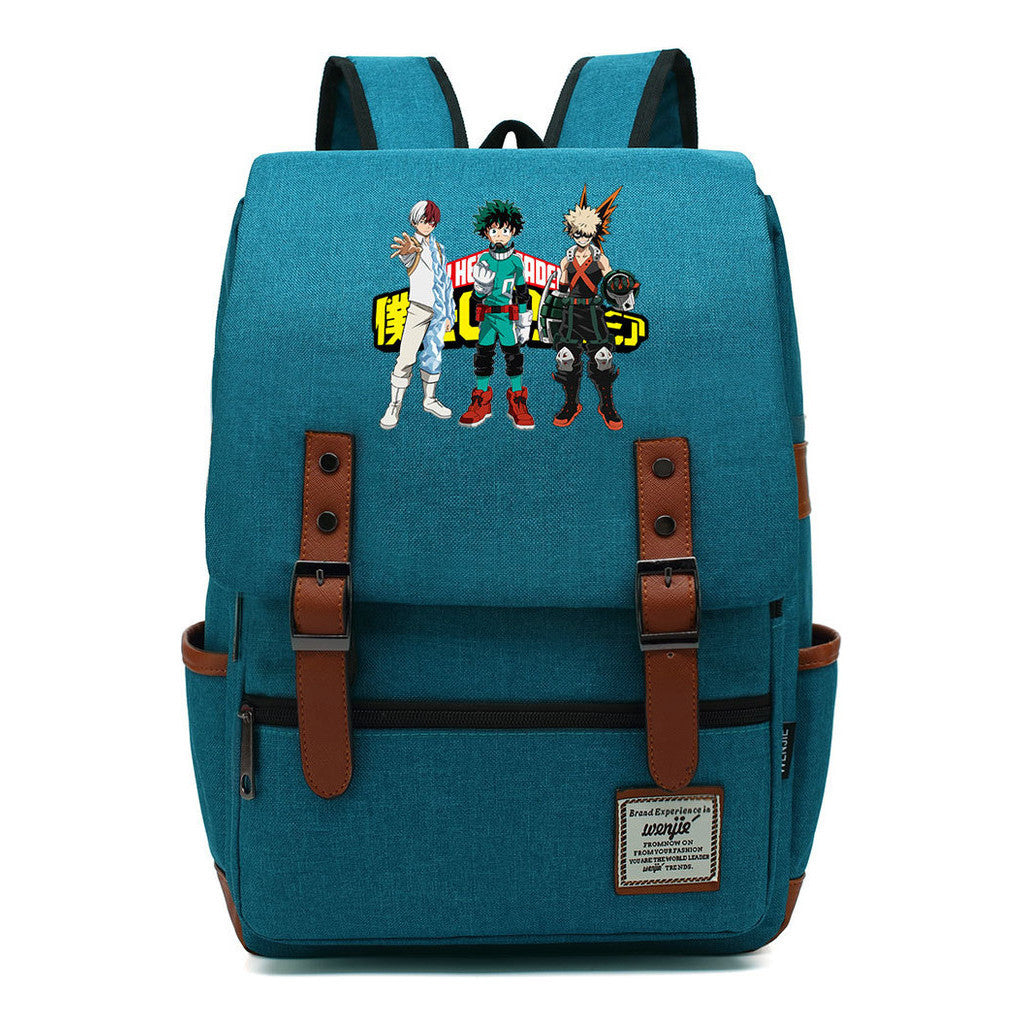 Animation My Hero College Prints Schoolbags For Young Students And Classic Backpacks With Belt Buckles For Men And Women.