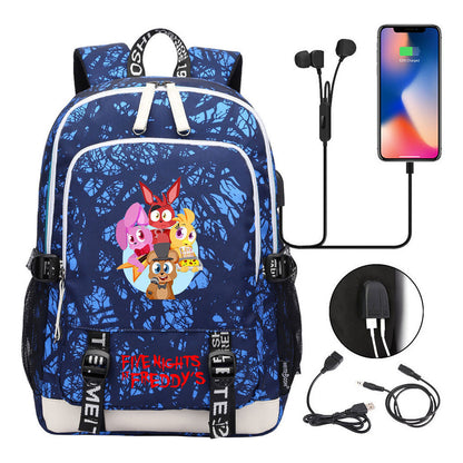 Toy Bear Game Peripheral Print Usb Youth Student Backpack For Men And Women Leisure Backpack