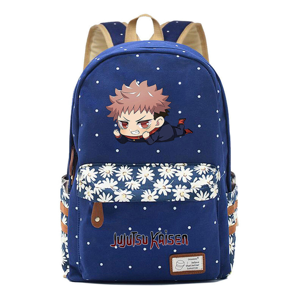 Cartoon Teenage Girl Student Backpack Casual Canvas Backpack