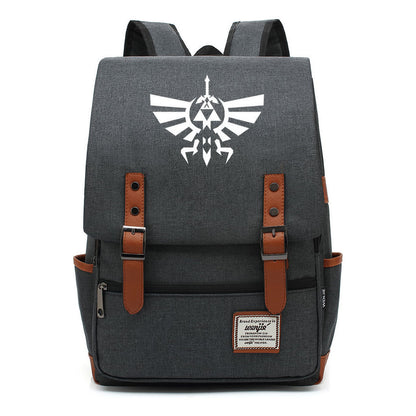 Game Zelda Printed Youth Student Backpack For Men And Women, Casual Belt Buckle, Classic Backpack