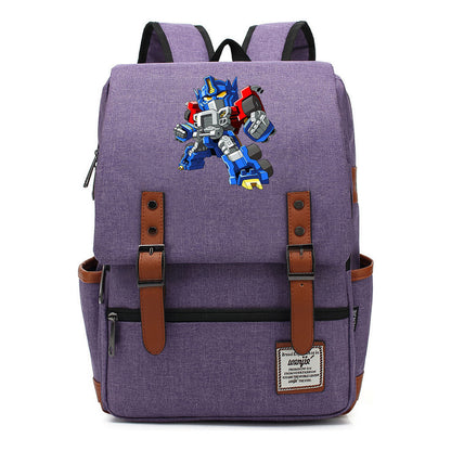Transformed Mecha Printed Student Backpack For Men And Women's Leisure Backpack