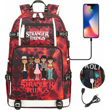 Strange Story Printed Usb Youth Student Backpack For Men And Women's Leisure Travel Backpack