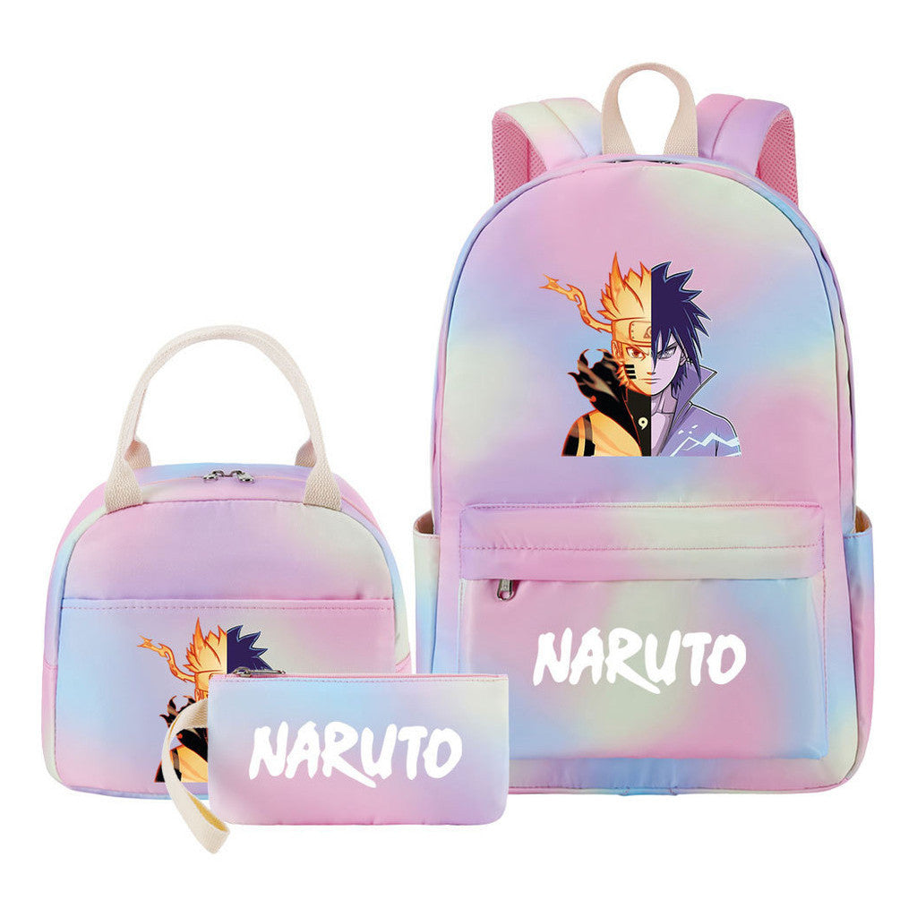 Naruto Teenage Girls School Bag Lunch Bag Three Piece Backpack Set