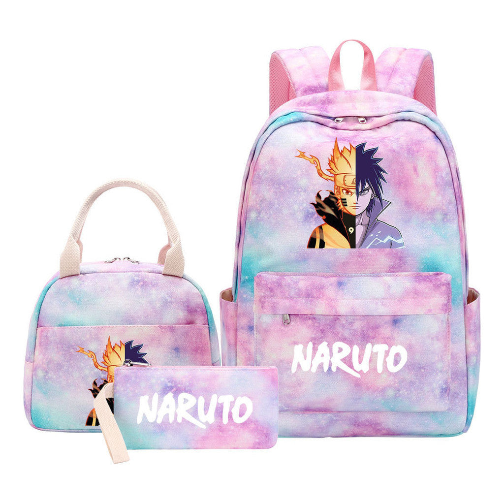 Naruto Teenage Girls School Bag Lunch Bag Three Piece Backpack Set