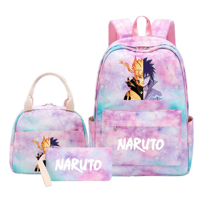 Naruto Teenage Girls School Bag Lunch Bag Three Piece Backpack Set