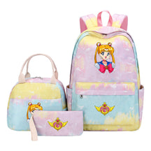 Beautiful Girl Warrior Teenage Girls Backpack Lunch Bag Three Piece Set With Backpack Cover