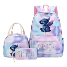 Interstellar Baby Stitch Student Girls School Bag Lunch Bag Three Piece Set Backpack Cover