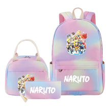 Naruto Student Girl Backpack Lunch Bag Three Piece Set Backpack