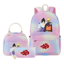 Naruto Teenage Student Girls School Bag Lunch Bag Three Piece Set Backpack Set