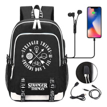 Strange Story Printed Usb Teenage Student Backpacks Men's And Women's Leisure Travel Backpack