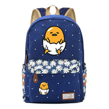 Cartoon Lazy Egg Printed Youth Student School Bag Fragmented Flower Boys And Girls Backpack