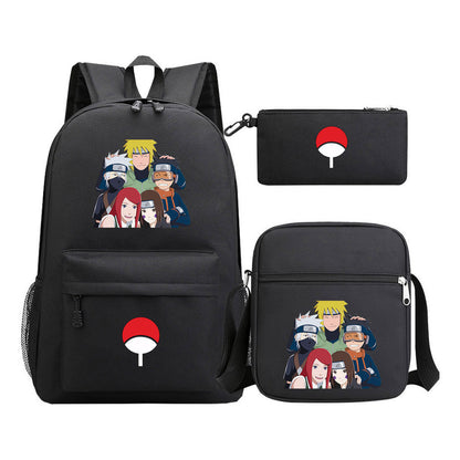Naruto Starry Sky Youth School Bag Three Piece Set For Boys And Girls Backpack Set