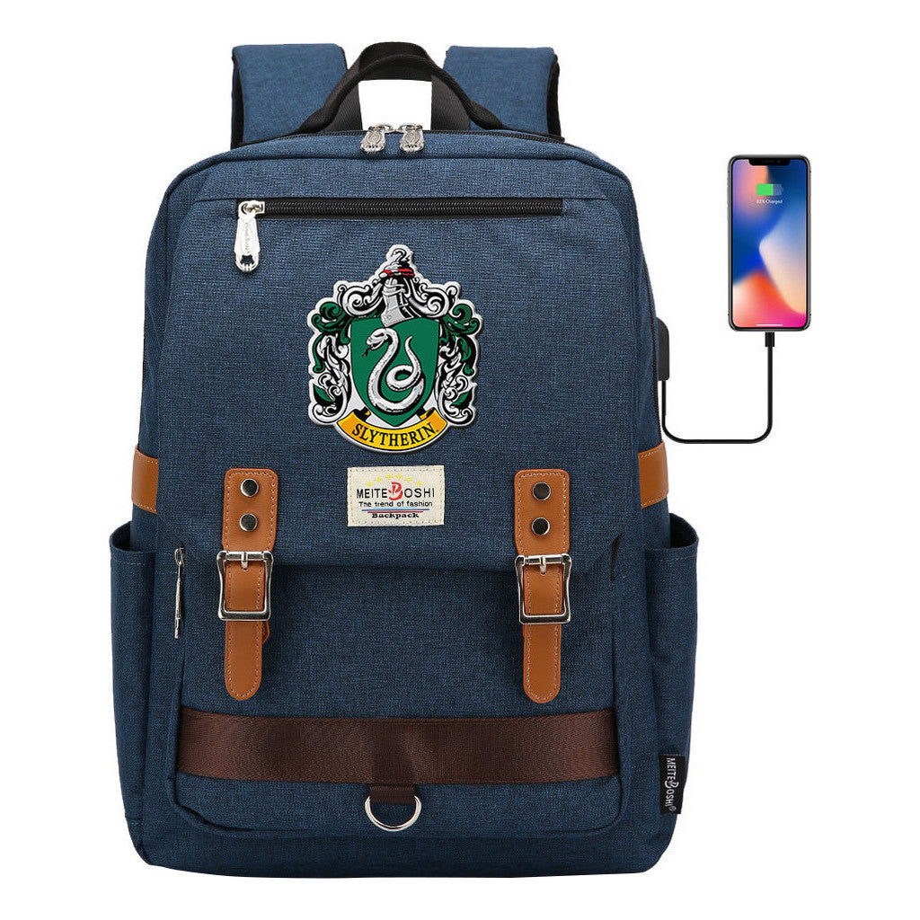 Usb Magnetic Buckle Student Backpack For Men And Women, Youth Leisure Backpack