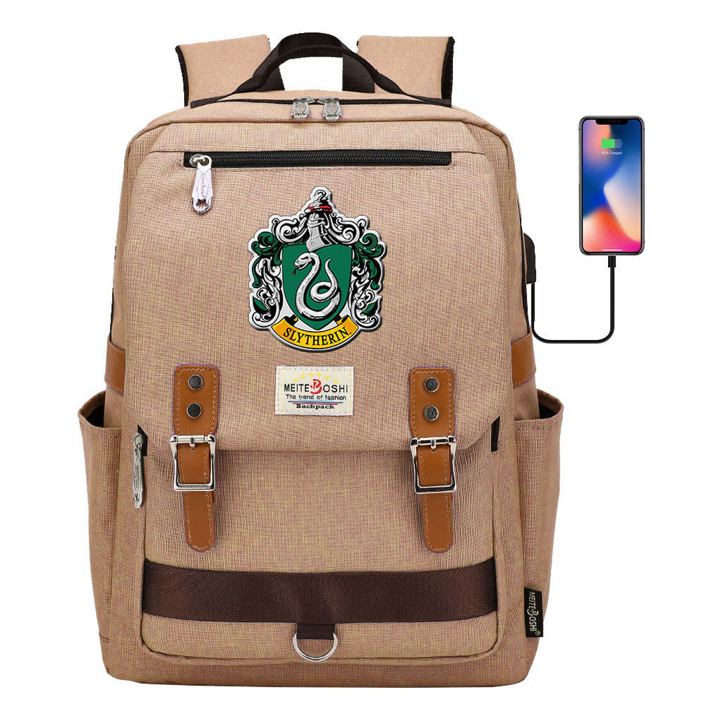 Usb Magnetic Buckle Student Backpack For Men And Women, Youth Leisure Backpack