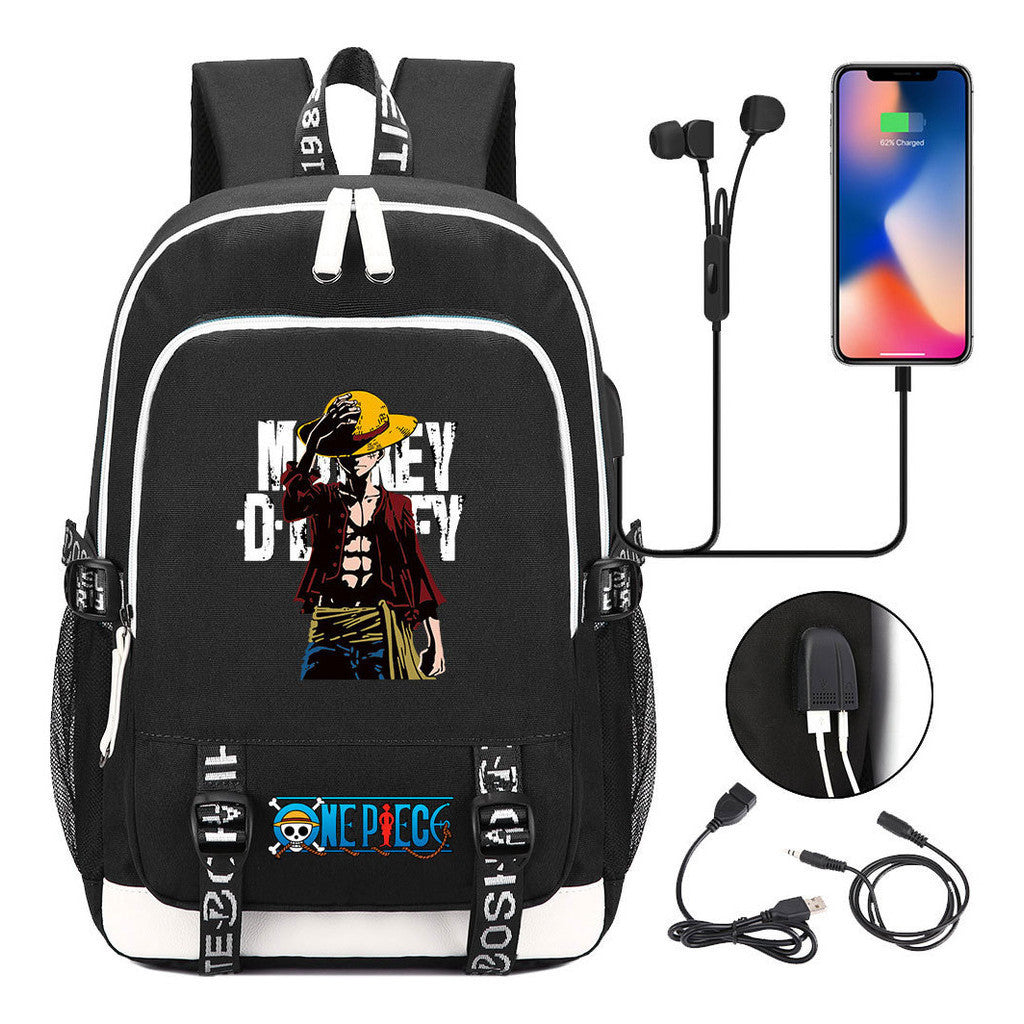 Anime Pirate Wang Lufei Youth Student School Bag Usb Men's And Women's Leisure Backpack