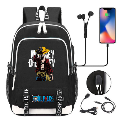 Anime Pirate Wang Lufei Youth Student School Bag Usb Men's And Women's Leisure Backpack