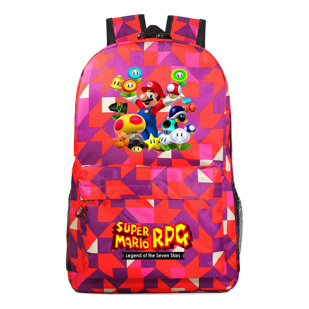 Super Mario Starry Sky Youth Student Backpack For Men And Women's Leisure Travel Backpack